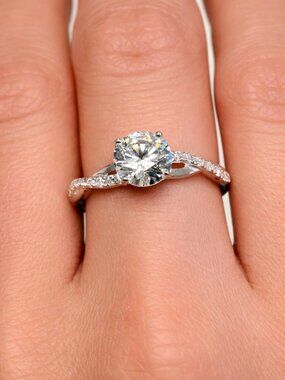 Womens Sterling Silver CZ Twist Engagement Rring Size 10 New 925 Bling